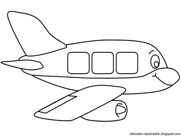 Самолет раскраска для детей