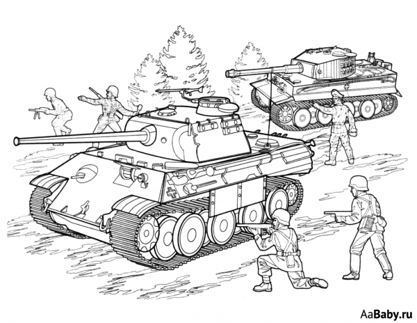 Раскраска война для детей