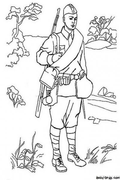 Солдат раскраска