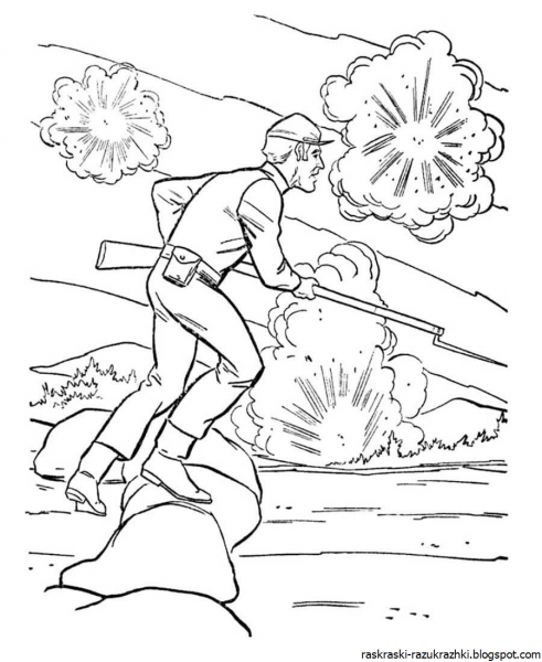 Раскраска 23 февраля для детей