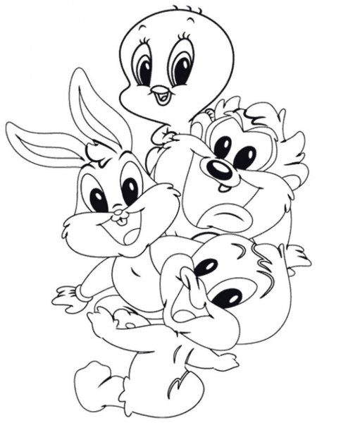 Раскраски Луни Тюнз малыши