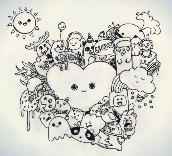 Дудлинг маленькие рисунки