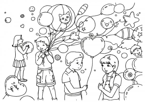 Качели раскраска для малышей