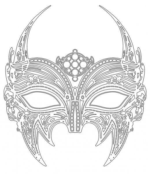 Маскарадная маска раскраска