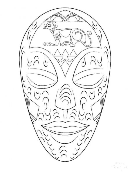 Африканская маска раскраска