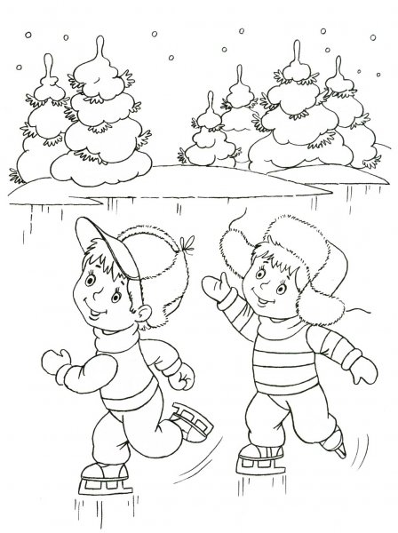 Зимние раскраски для детей