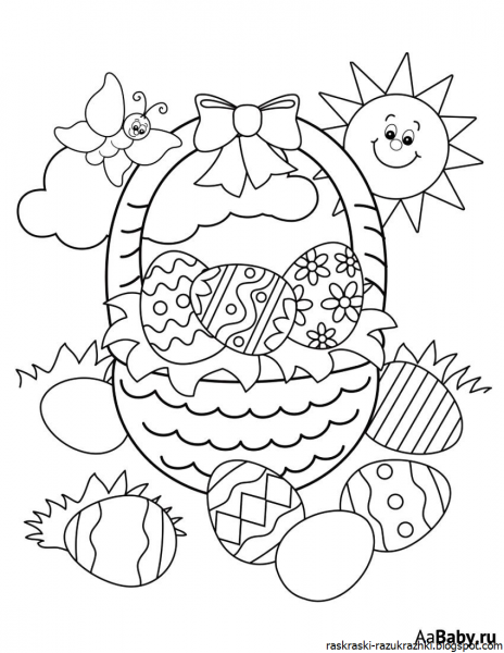 Раскраска Пасха для детей