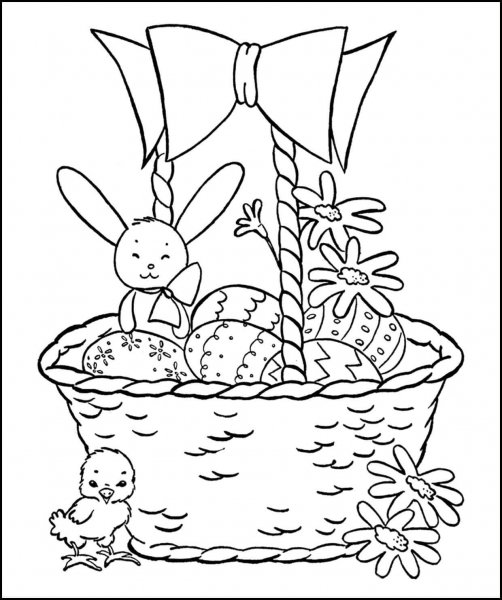 Рисунок на Пасху раскраска