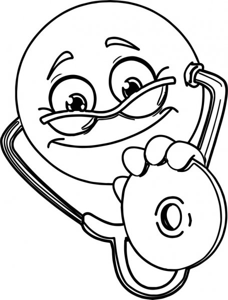 Смайлик раскраска для детей