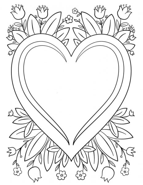 Раскраски для девочек сердечки