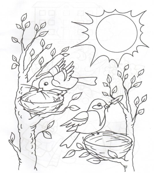 Детские раскраски Весна