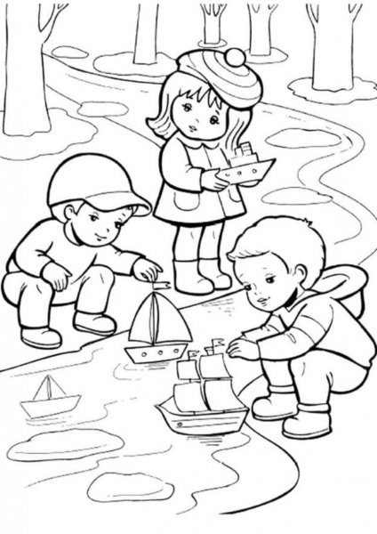 Весенние раскраски для детей