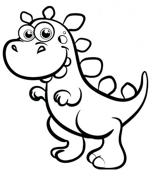 Динозавр раскраска для малышей