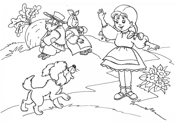 Раскраска по сказке Репка