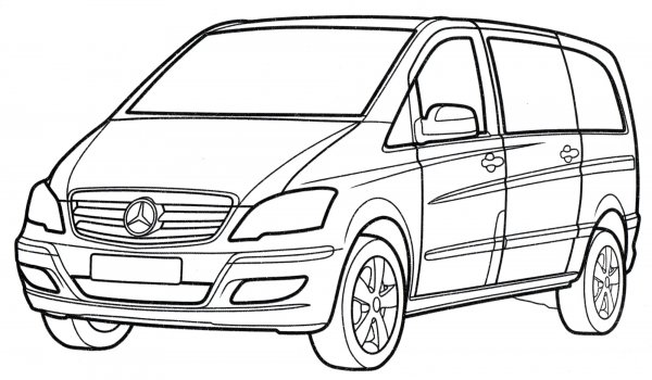 Раскраска Фольксваген Мультивен