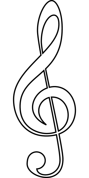 Трафарет скрипичный ключ и Ноты