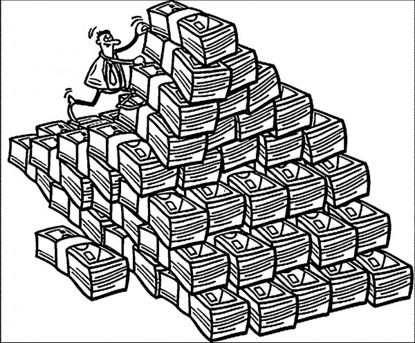 Раскраска деньги для детей