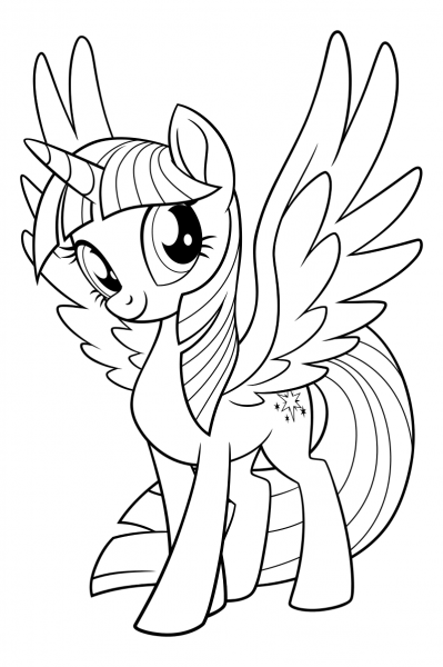 Принцесса Твайлайт Спаркл раскраска
