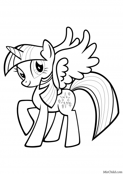 Раскраски my little Pony Искорка