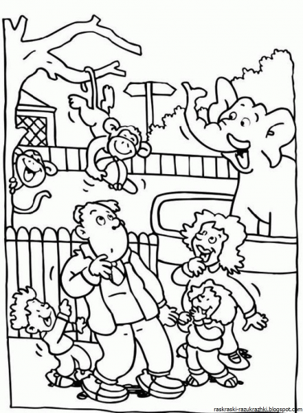 Зоопарк для разукрашивания