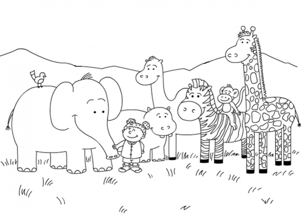 Раскраска зоопарк