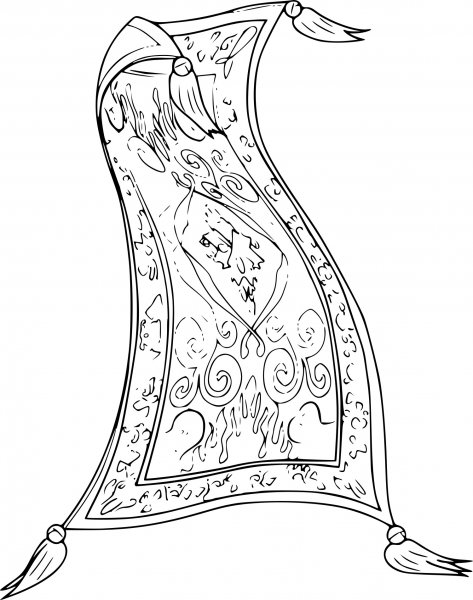 Волшебный ковер раскраска