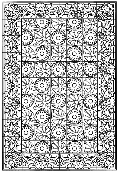 Раскраски ковер с узорами