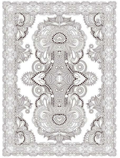 Раскраска индийский ковер