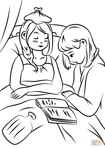 Забота раскраска