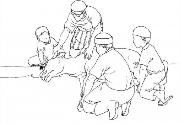 Курбан байрам раскраска