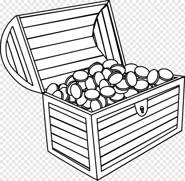 Раскраска сундук с сокровищами