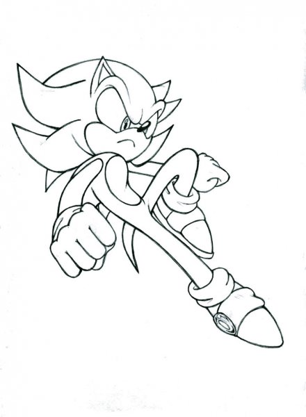 Раскраска Соник Шедоу