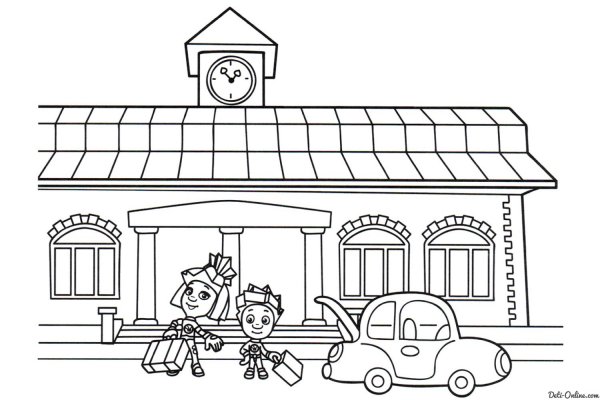 Раскраска здания вокзала