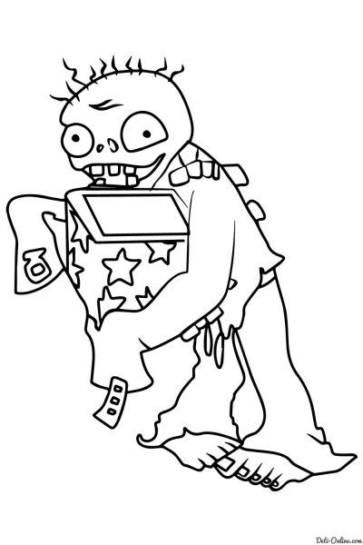 Plants vs Zombies раскраска зомби