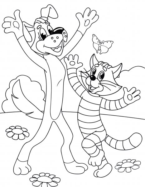 Раскраски мультфильмы Простоквашино