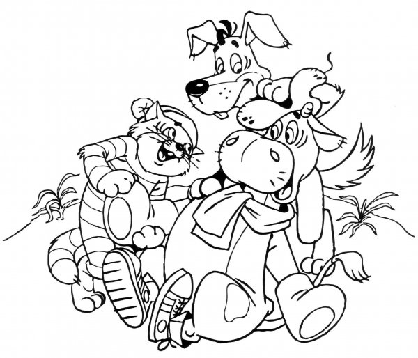 Кот Матроскин раскраска