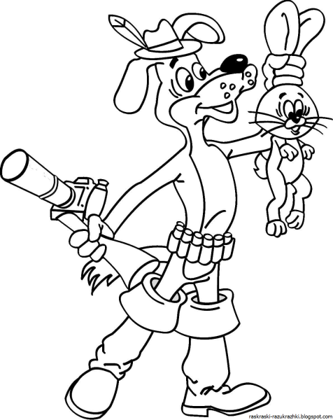 Раскраска почтальон Печкин из Простоквашино