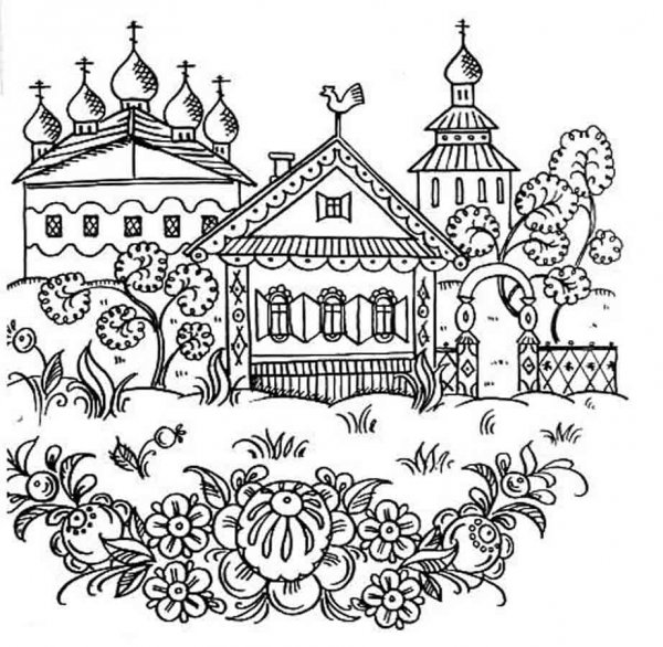 Узоры в русском стиле трафарет