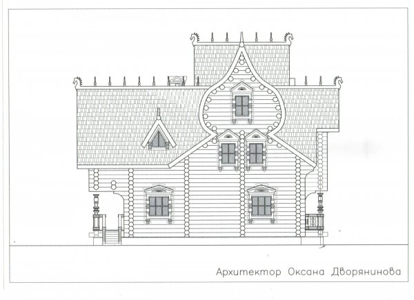 Фасад дома эскиз Терема