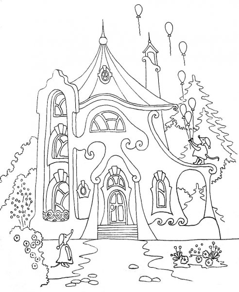 Сказочные домики для раскрашивания