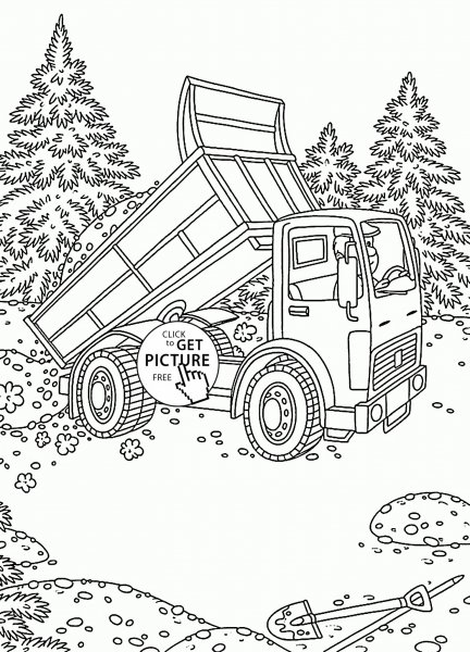 Самосвал раскраска для детей