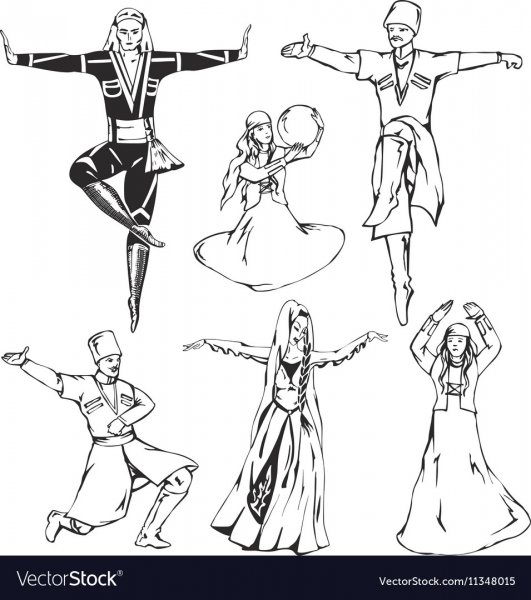 Грузинские танцы вектор