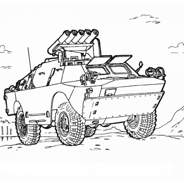 Бронетранспортер раскраска для детей