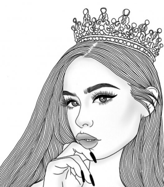 Раскраски девушки в стиле арт