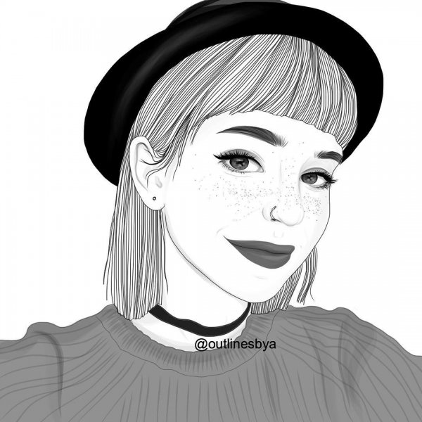 Рисунки для срисовки девушки в стиле