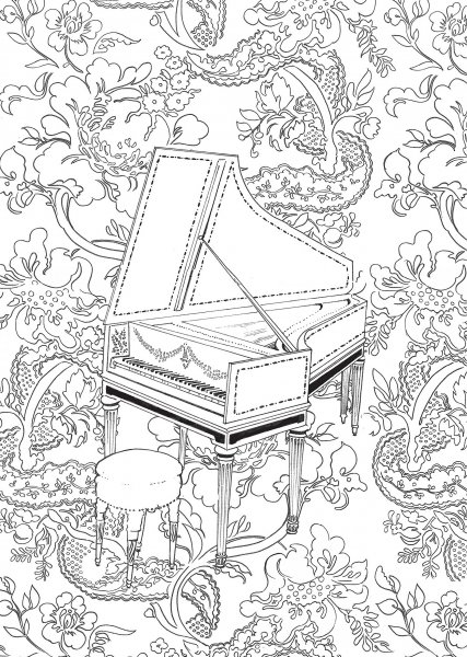 Раскраска антистресс пианино