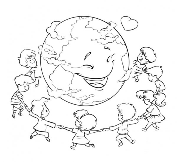 Планета земля раскраска для детей
