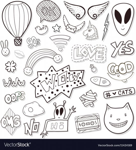 Наклейки черно белые маленькие