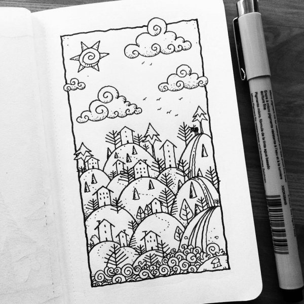 Раскраски для скетчбука сложные