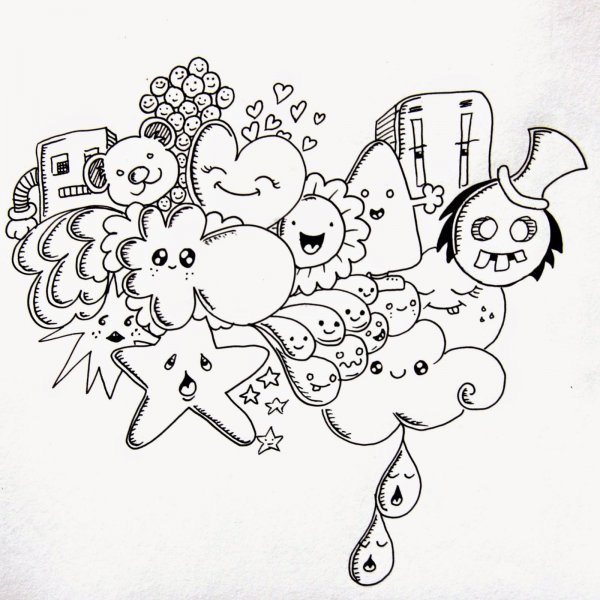 Раскраски дудлинг для девочек